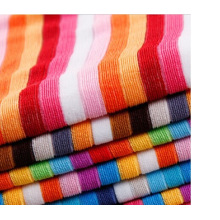 Tecido de poliéster colorido Stripe Terry toalha de pano para casa